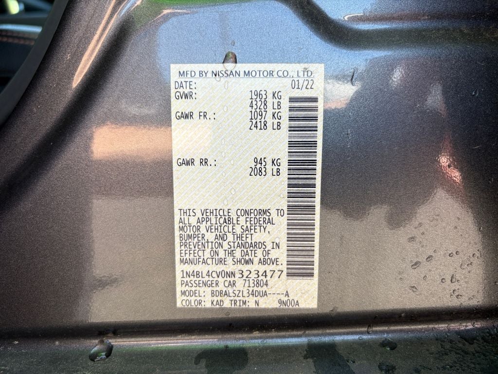 2022 Nissan Altima 2.5 SR