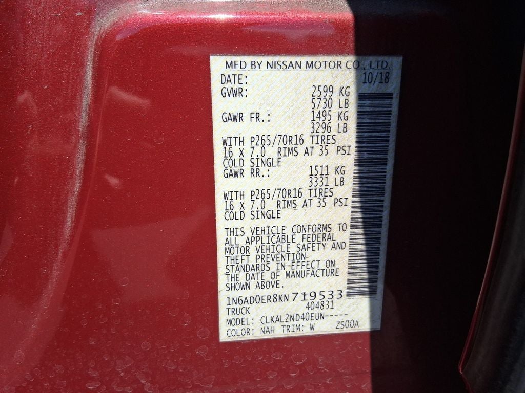 2019 Nissan Frontier SV