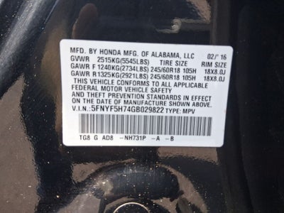 2016 Honda Pilot EX-L w/Navigation
